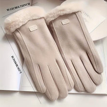 Load image into Gallery viewer, Cashmere Warm Suede Leather Plush Touch Screen Gloves
