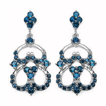 Load image into Gallery viewer, 4.84 Carat Genuine London Blue Topaz .925 Sterling Silver Earrings
