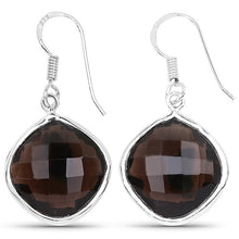 Load image into Gallery viewer, 22.80 Carat Genuine Smoky Quartz .925 Sterling Silver Earrings
