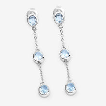 Load image into Gallery viewer, 2.16 Carat Genuine Blue Topaz .925 Sterling Silver Earrings
