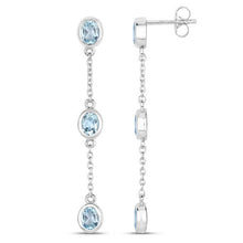 Load image into Gallery viewer, 2.16 Carat Genuine Blue Topaz .925 Sterling Silver Earrings
