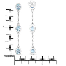 Load image into Gallery viewer, 2.16 Carat Genuine Blue Topaz .925 Sterling Silver Earrings
