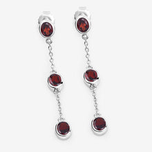 Load image into Gallery viewer, 2.70 Carat Genuine Garnet .925 Sterling Silver Earrings
