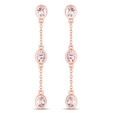 Load image into Gallery viewer, 1.62 Carat Genuine Morganite .925 Sterling Silver Earrings
