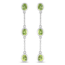 Load image into Gallery viewer, 2.10 Carat Genuine Peridot .925 Sterling Silver Earrings
