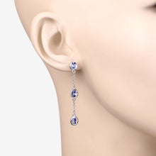 Load image into Gallery viewer, 1.98 Carat Genuine Tanzanite .925 Sterling Silver Earrings
