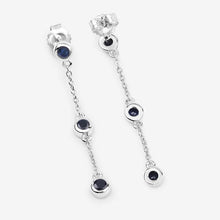 Load image into Gallery viewer, 0.66 Carat Genuine Blue Sapphire .925 Sterling Silver Earrings
