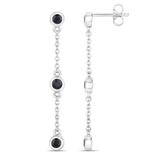 Load image into Gallery viewer, 0.66 Carat Genuine Blue Sapphire .925 Sterling Silver Earrings

