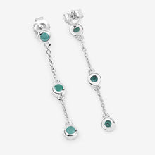 Load image into Gallery viewer, 0.60 Carat Genuine Emerald .925 Sterling Silver Earrings

