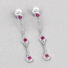 Load image into Gallery viewer, 0.78 Carat Genuine Ruby .925 Sterling Silver Earrings
