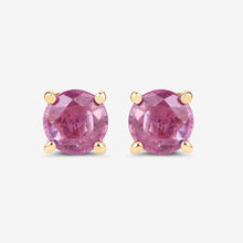 Load image into Gallery viewer, 1.30 Carat Genuine Pink Sapphire 10K Yellow Gold Earrings
