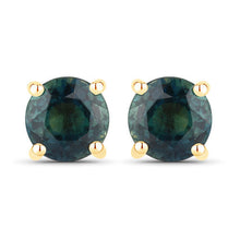 Load image into Gallery viewer, 1.30 Carat Genuine Blue Sapphire 14K Yellow Gold Earrings
