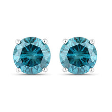 Load image into Gallery viewer, 0.81 Carat Genuine Blue Diamond 14K White Gold Earrings
