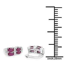 Load image into Gallery viewer, 3.20 Carat Glass Filled Ruby .925 Sterling Silver Earrings

