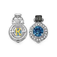 Load image into Gallery viewer, 1.20 Carat Genuine Swiss Blue Topaz and 0.30 ct.t.w Genuine Diamond Accents Sterling Silver Earrings
