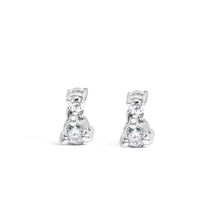 Load image into Gallery viewer, 14K White Gold 1/4 Cttw Double Diamond Drop and Dangle Stud Earrings (H-I Color, SI1-SI2 Clarity)
