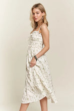 Load image into Gallery viewer, Smocked Floral Sweetheart Neck Cami Summer Dress For Women – Romantic Floral Cami Dress with Sweetheart Neckline &amp; Ruffled Details for Spring &amp; Summer Events
