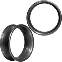 Load image into Gallery viewer, Thin Flexible Metallic Black Silicone Tunnel Plug Set 6mm to 25mm
