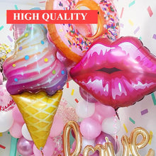 Load image into Gallery viewer, Big Popular Decorations Ballons in Donuts Lip Stick Ice Cream and Rainbow Style Balloons For Kids  Baby and Birthday Decorations Inflatable Helium

