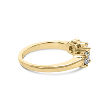 Load image into Gallery viewer, 10K Yellow Gold 1/2 Cttw Miracle Set Round Diamond Three Stone Illusion Plate Ring (I-J Color, I2-I3 Clarity) - Size 7
