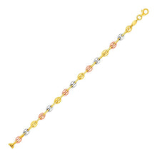 Load image into Gallery viewer, 14k Tri Color Gold Mariner Link Anklet
