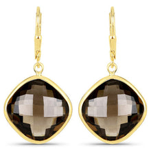 Load image into Gallery viewer, 21.40 Carat Genuine Smoky Quartz .925 Sterling Silver Earrings
