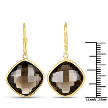 Load image into Gallery viewer, 21.40 Carat Genuine Smoky Quartz .925 Sterling Silver Earrings
