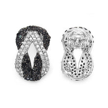 Load image into Gallery viewer, 1.05 Carat Genuine Black Diamond &amp; White Diamond .925 Sterling Silver Earrings
