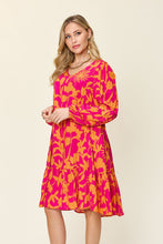 Load image into Gallery viewer, Double Take Full Size Printed Ruffle Hem Dress with Pocket Stylish &amp; Functional Women Dress
