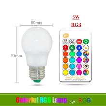 Load image into Gallery viewer, E27 RGB Led Bulb 5W 10W 15W Dimmable 16 Color Changing Magic Bulb GU10 8W AC 220V 110V RGB White IR Remote Control Night Light LED Light Bulb, Color Changing Light Bulb with Remote
