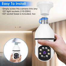 Load image into Gallery viewer, E27 WiFi Bulb Camera 1080P FHD WiFi IP Pan Tilt Security Surveillance  Camera with Two-Way Audio Full Color Night Vision
