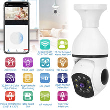 Load image into Gallery viewer, E27 WiFi Bulb Camera 1080P FHD WiFi IP Pan Tilt Security Surveillance  Camera with Two-Way Audio Full Color Night Vision
