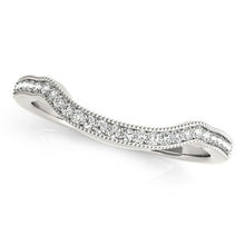 Load image into Gallery viewer, 14k White Gold Curvy Style Pave Set Diamond Wedding Band (1/6 cttw)
