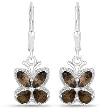 Load image into Gallery viewer, 2.20 Carat Genuine Smoky Quartz .925 Sterling Silver Earrings
