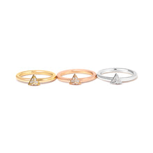 Load image into Gallery viewer, 14K Tri Color Gold 1/3 Cttw Diamond Pyramid Stackable Band Ring Set (G-H Color, SI1-SI2 Clarity) - Size 7
