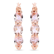 Load image into Gallery viewer, 1.63 Carat Genuine Morganite and White Diamond .925 Sterling Silver Earrings
