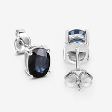 Load image into Gallery viewer, 1.90 Carat Genuine Blue Sapphire 10K White Gold Earrings
