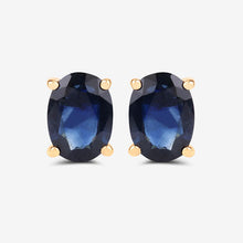 Load image into Gallery viewer, 1.90 Carat Genuine Blue Sapphire 10K Yellow Gold Earrings
