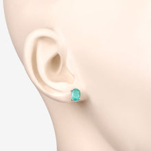 Load image into Gallery viewer, 1.44 Carat Genuine Zambian Emerald 10K White Gold Earrings
