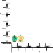 Load image into Gallery viewer, 0.88 Carat Genuine Zambian Emerald 10K Yellow Gold Earrings
