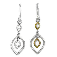 Load image into Gallery viewer, 1.00 Carat Genuine White Diamond &amp; Yellow Diamond .925 Sterling Silver Earrings
