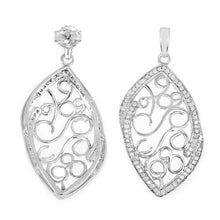 Load image into Gallery viewer, 0.73 Carat Genuine White Diamond .925 Sterling Silver Earrings
