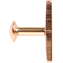 Load image into Gallery viewer, 3/16 9mm Rose Gold IP Steel Rectangle Internal Thread Daith Cartilage Tragus

