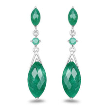 Load image into Gallery viewer, 8.52 Carat Dyed Emerald &amp; Emerald .925 Sterling Silver Earrings
