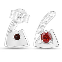 Load image into Gallery viewer, 0.44 Carat Genuine Garnet .925 Sterling Silver Earrings
