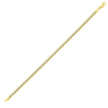 Load image into Gallery viewer, Two-Toned Fine Wheat Chain Bracelet in 10k Yellow and White Gold

