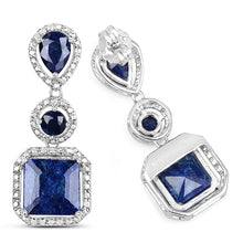 Load image into Gallery viewer, 11.62 Carat Dyed Sapphire .925 Sterling Silver Earrings
