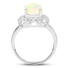 Load image into Gallery viewer, 1.73 Carat Genuine Ethiopian Opal &amp; White Topaz .925 Sterling Silver Ring
