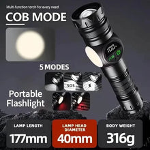 Load image into Gallery viewer, Rechargeable LED Flashlight with 5 Modes &amp; Magnetic Base – Gift Box
