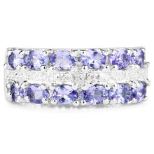 Load image into Gallery viewer, 2.05 Carat Genuine Tanzanite and White Topaz .925 Sterling Silver Ring
